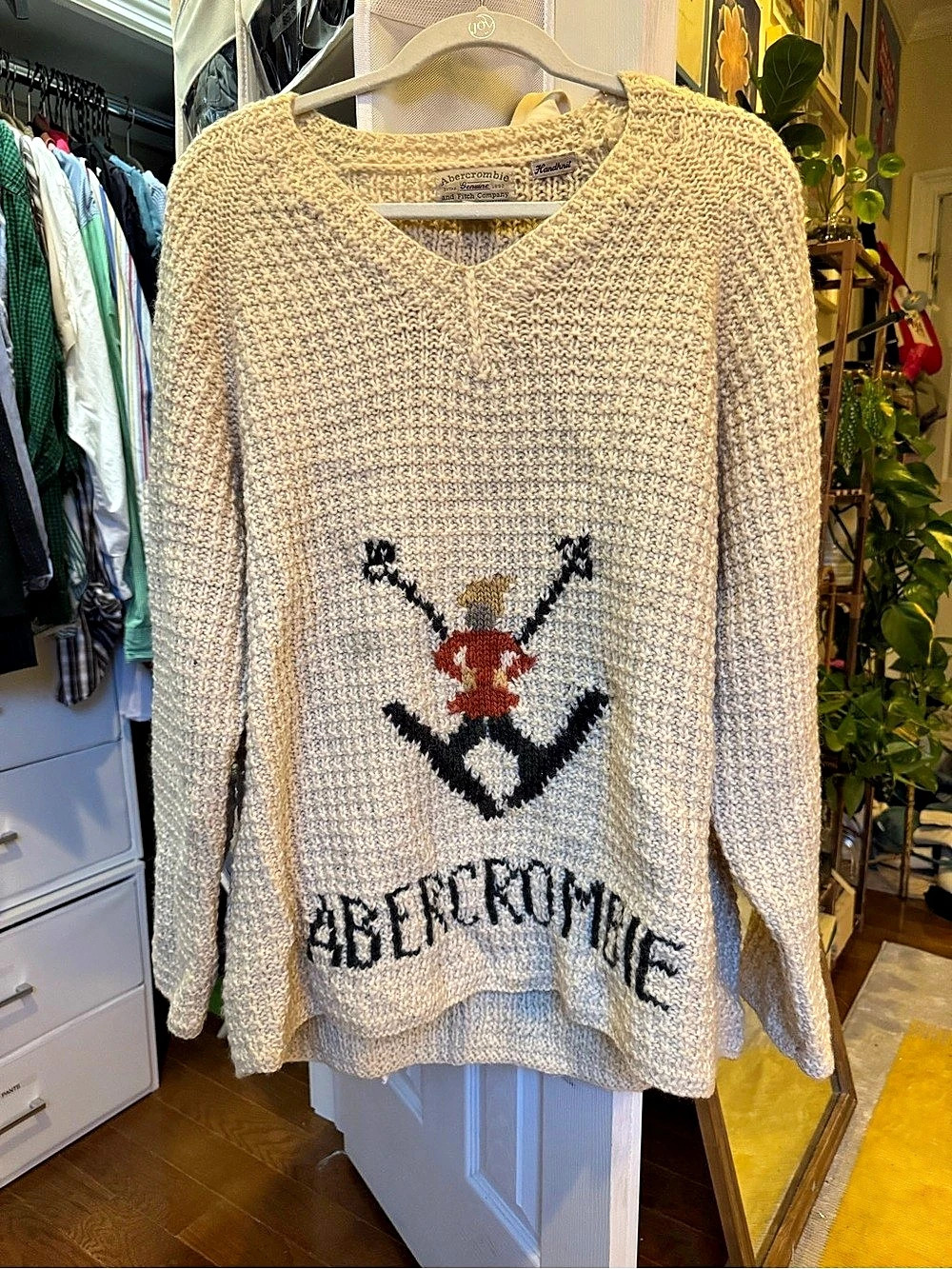 Vintage Abercrombie & Fitch Genuine 1892 Handknit Graphic Handknit Sweater